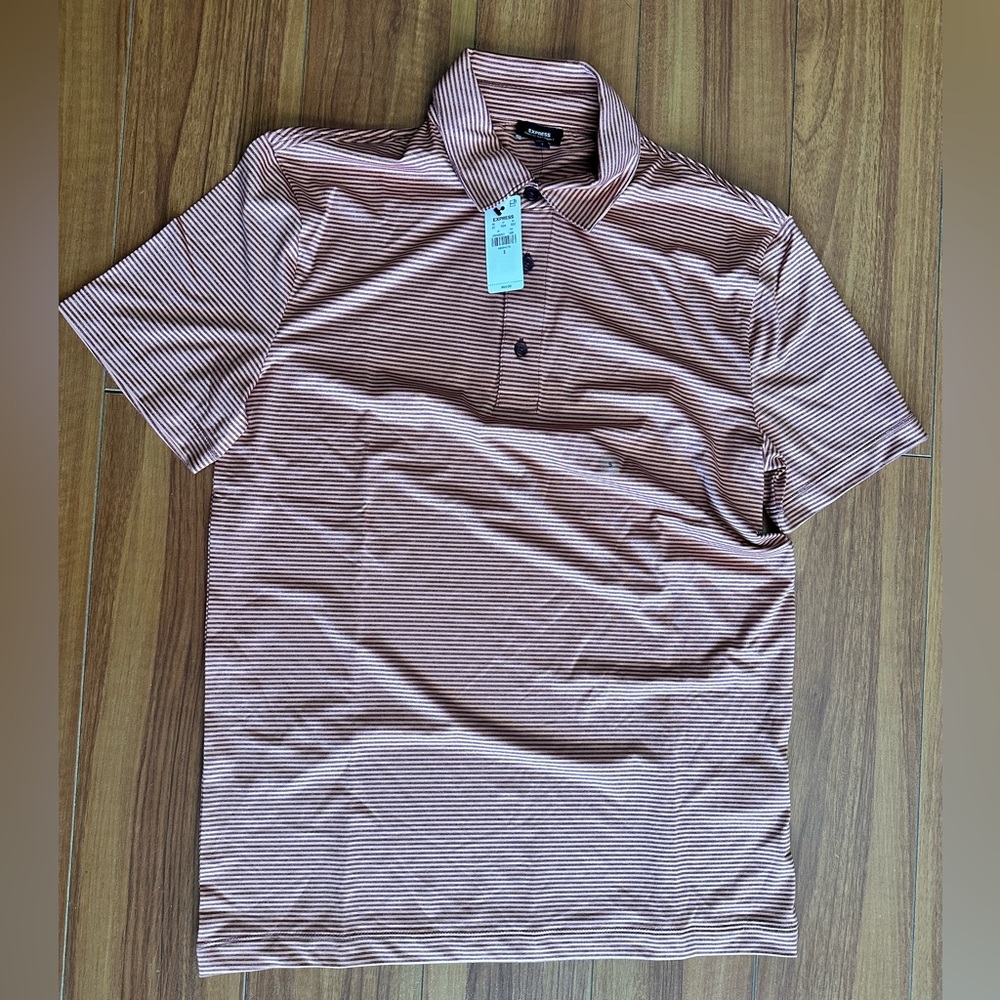 Express Striped Everyday Performance Polo - SMALL - NWT